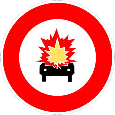 Verbodsbord ADR Frankrijk