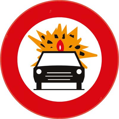 Verbodsbord ADR Belgie